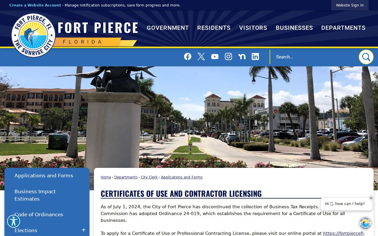 City of Fort Pierce public records request information