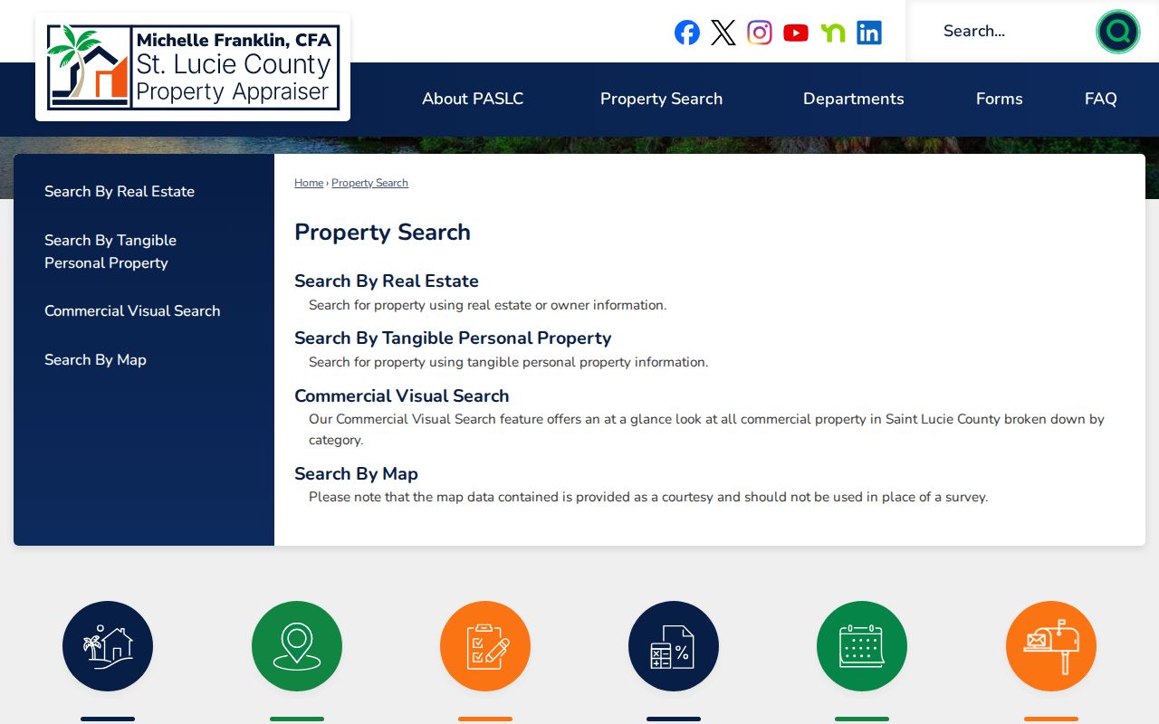 Saint Lucie County Property Appraiser search instructions for a Fort Pierce address